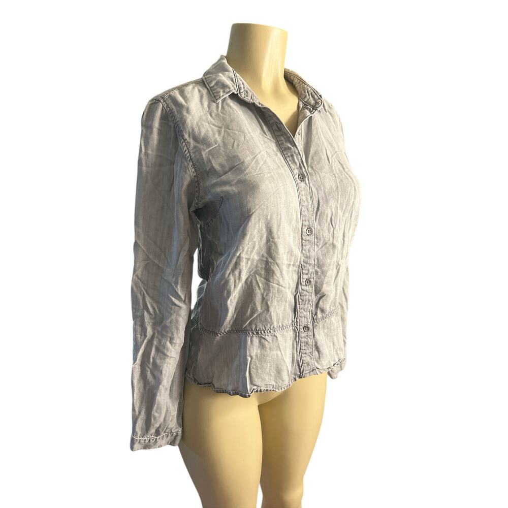 Women XS Anthropologie Cloth & Stone Denim Chambray Button Shirt Top Blouse